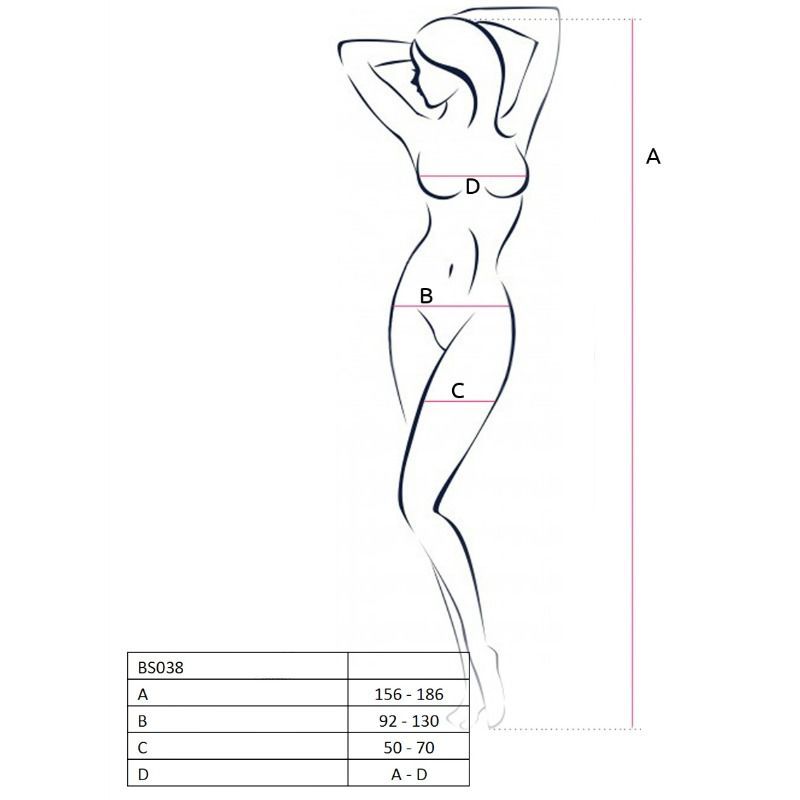 PASSION – WOMAN BS038 BODYSTOCKING BLANCO TALLA UNICA