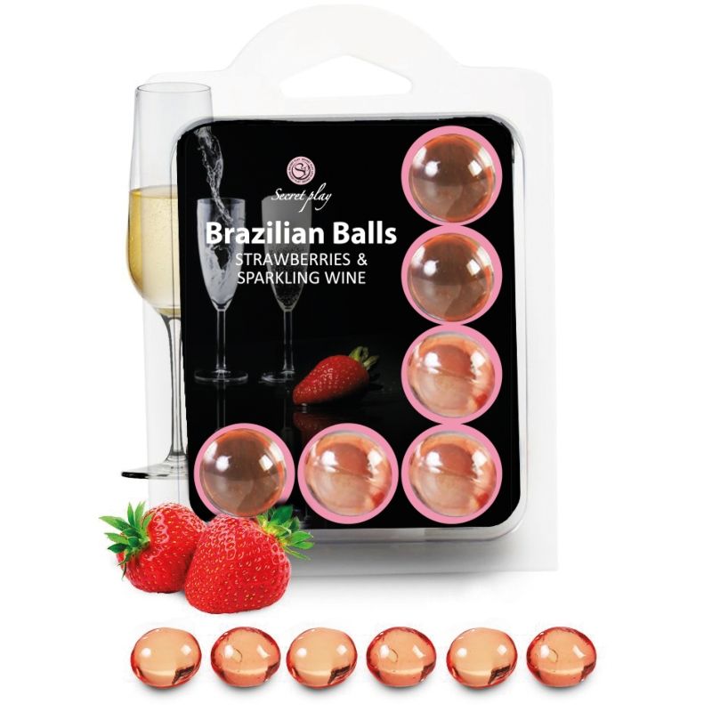 SECRETPLAY – SET 6 BRAZILIANS BALLS FRESAS CON CAVA